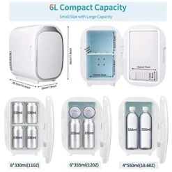 Mini-Skincare-Fridge-for-Bedroom, 6 Liter/8 Can AC/DC Portable Thermoelectric Cooler And Warmer Compact Refrigerator, Portable Small Fridge For Skincare Foods Medications 9 Mini-Skincare-Fridge-for-Bedroom, 6 Liter/8 Can AC/DC Portable Thermoelectric Cooler And Warmer Compact Refrigerator, Portable Small Fridge For Skincare Foods Medications -Wilton Shop 41hHdLlNP8L