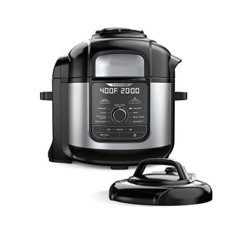 Ninja FD401 Foodi 12-in-1 Deluxe XL 8 Qt. Pressure Cooker & Air Fryer That Steams, Slow Cooks, Sears, Sautés, Dehydrates & More, With 5 Qt. Crisper Basket, Deluxe Reversible Rack & Recipe Book, Silver 3 Ninja FD401 Foodi 12-in-1 Deluxe XL 8 Qt. Pressure Cooker & Air Fryer That Steams, Slow Cooks, Sears, Sautés, Dehydrates & More, With 5 Qt. Crisper Basket, Deluxe Reversible Rack & Recipe Book, Silver