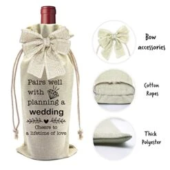Eilcoly Wedding Gifts Wine Bag, Mr And Mrs Wedding Gifts For Couple, Engagement Gift Wine Bag -1 Pc, Wb061 -Wilton Shop 41hR91AaddL