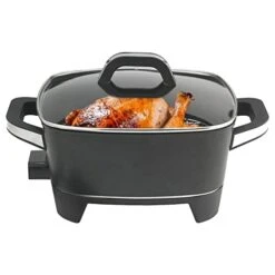 Extra Deep Electric Skillet NonStick - For Roast Fry (12 Inch)