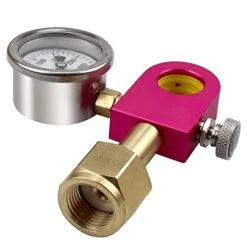 VOZINMOST Soda Refill Adapter, CO2 Refilling Adapter Compatible With DUO Terra Soda Cylinder Quick Connect With Pressure Gauge (Pink) -Wilton Shop 41hTEp88wbL