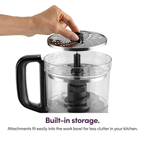 NutriBullet Bullet NBP50100 Food Processor 450-Watts With 7-Cup Capacity And Stainless Steel Slice, Shred, Chop And Dough Attachments, Black 5 NutriBullet Bullet NBP50100 Food Processor 450-Watts With 7-Cup Capacity And Stainless Steel Slice, Shred, Chop And Dough Attachments, Black - Image 3