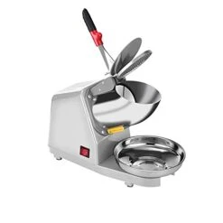 Electric Shaved Ice Machine 1Pcs Electric Dual Blades Ice Crusher Shaver Snow Cone Maker Machine 187lbs/hr For Home And Commercial Use (Sliver)