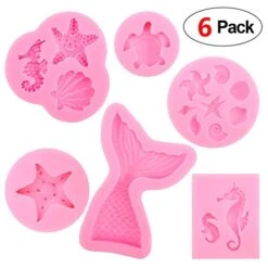 Mermaid Tail Ocean Seashell Mold (6pcs), Silicone Cake Fondant Baking Molds Chocolate Candy Baking Tool For Wedding Birthday Party Cake Decoration Cupcake Topper 9 Mermaid Tail Ocean Seashell Mold (6pcs), Silicone Cake Fondant Baking Molds Chocolate Candy Baking Tool For Wedding Birthday Party Cake Decoration Cupcake Topper -Wilton Shop 41hX0tJIQML