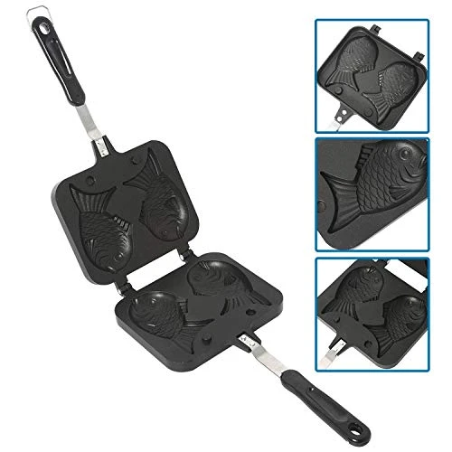 Taiyaki Fish Shape Cake Pan Waffle Cake Maker Pan Fish-Shaped Pancake Double Pan Mold 5 Taiyaki Fish Shape Cake Pan Waffle Cake Maker Pan Fish-Shaped Pancake Double Pan Mold - Image 3
