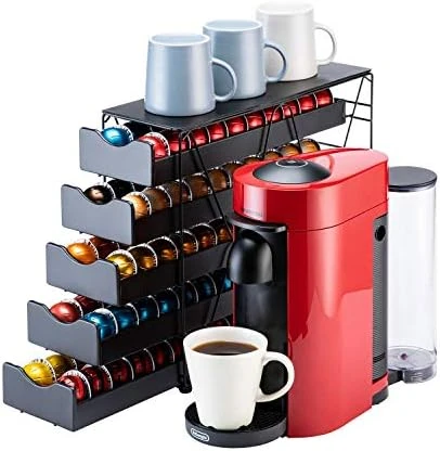 Flagship For Nespresso Pod Holder Drawer Large Mullti Tier Coffee Pod Holder Vertuo (4 Tier (80Pods)) 8 Flagship For Nespresso Pod Holder Drawer Large Mullti Tier Coffee Pod Holder Vertuo (4 Tier (80Pods)) - Image 6