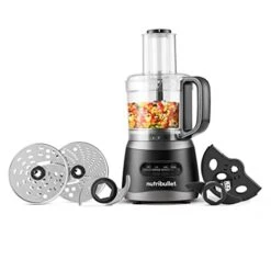 NutriBullet Bullet NBP50100 Food Processor 450-Watts With 7-Cup Capacity And Stainless Steel Slice, Shred, Chop And Dough Attachments, Black 12 NutriBullet Bullet NBP50100 Food Processor 450-Watts With 7-Cup Capacity And Stainless Steel Slice, Shred, Chop And Dough Attachments, Black -Wilton Shop 41hlDN0davL