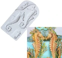 4-Hole Sizes Cute Seahorses Shapes DIY 3D Silicone Mold Making Ice Blocks Candy Fondant Chocolates Soaps Cakes Mousse Jelly Candles Decorating