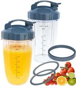 [UPGRADE] 24oz Replacement Blender Cups With Lips Parts Compatible With Nutribullet 600w And 900w Blender