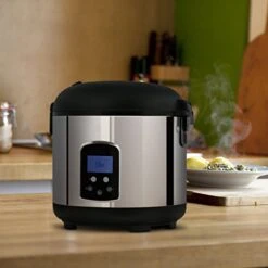 Westinghouse Rice Cooker, Hot Cereal Oatmeal Cooker, Food Steamer, 20 Cup, Stainless Steel And Black 16 Westinghouse Rice Cooker, Hot Cereal Oatmeal Cooker, Food Steamer, 20 Cup, Stainless Steel And Black -Wilton Shop 41hx9JDeuML