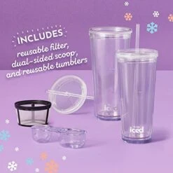 Mr. Coffee® Single-Serve 3-in-1 Iced And Hot Coffee And Tea Maker And Blender With Reusable Filter, Scoop, Recipe Book, 2 Tumblers, Lids And Straws -Wilton Shop 41iBvu4eSgL