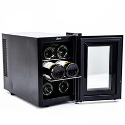 Avanti WCT6C4S Wine Cooler Refrigerator With 6 Bottle Capacity, Thermoelectric Cooling, Freestanding WineCellar, Temperature LED Display, Black -Wilton Shop 41iDsMtH0cL