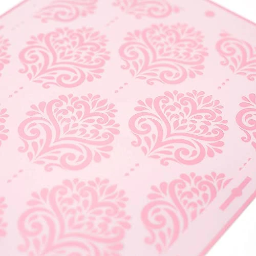 Acupella Cake Stencil - Seamless Delicate Pattern For Decorating Tall Double Barrel Cake To Use With Buttercream, Royal Icing, Ganache, Paint, Airbrush (Deidra) 4 Acupella Cake Stencil - Seamless Delicate Pattern For Decorating Tall Double Barrel Cake To Use With Buttercream, Royal Icing, Ganache, Paint, Airbrush (Deidra) - Image 2