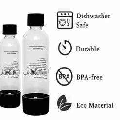 2 Pack 1L BPA-Free Soda Maker Bottle Carbonation Bottle Sparkling Water Maker Bottle -Wilton Shop 41iVaCcydKL