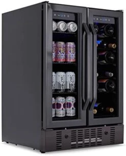 12 Bottle/ 39 Can Wine Cooler Refrigerator | Shadow Series | Dual Temperature Zones, Freestanding Mirrored Wine And Beverage Fridge With Double-Layer Tempered Glass Door & Compressor Cooling -Wilton Shop 41iYE4M39zL. AC