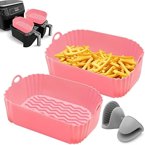 2 Packs Air Fryer Silicone Pot For Ninja Foodi Dual DZ201 DZ401, Food Grade Reusable Non Stick Replacement Silicone Air Fryer Liner Basket Bowl Accessories For Ninja 8 QT Air Fryer, Dishwasher Safe 16 2 Packs Air Fryer Silicone Pot For Ninja Foodi Dual DZ201 DZ401, Food Grade Reusable Non Stick Replacement Silicone Air Fryer Liner Basket Bowl Accessories For Ninja 8 QT Air Fryer, Dishwasher Safe - Image 14