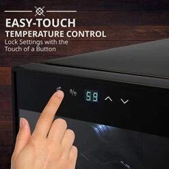 24 Bottle Compressor Wine Cooler Refrigerator W/Lock | Large Freestanding Wine Cellar For Red, White, Champagne Or Sparkling Wine | 41f-64f Digital Temperature Control Fridge Glass Door Black -Wilton Shop 41ideLOyYpL