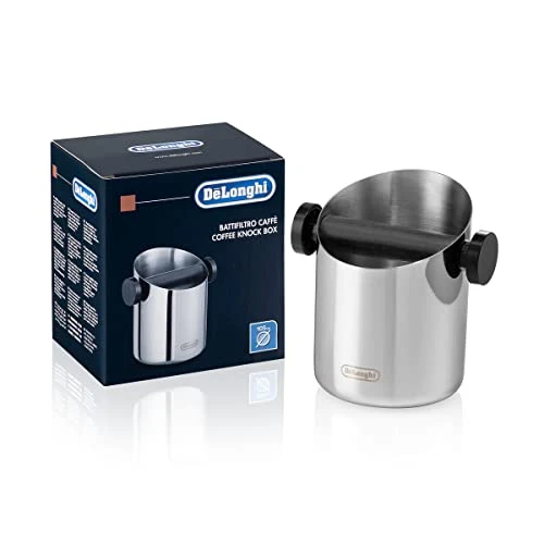 De'Longhi Knock Box For Coffee & Espresso Grounds, Easy & Mess-Free Disposal Of Coffee Puck, Removable Bar And Non-Slip Base, Dishwasher Safe, Stainless Steel, 4-inch Diameter 3 De'Longhi Knock Box For Coffee & Espresso Grounds, Easy & Mess-Free Disposal Of Coffee Puck, Removable Bar And Non-Slip Base, Dishwasher Safe, Stainless Steel, 4-inch Diameter