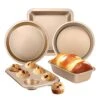 5pcs Non-Stick Carbon Steel Baking Pan Set Different Shapes Cake Bread Baking Pan, Small Mold Bakeware, Baking Molds Kitchen Cupcake Tools For Baking Industry Home. (Gold) 2 5pcs Non-Stick Carbon Steel Baking Pan Set Different Shapes Cake Bread Baking Pan, Small Mold Bakeware, Baking Molds Kitchen Cupcake Tools For Baking Industry Home. (Gold) -Wilton Shop 41ixWnCQwiL