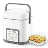 Mini Rice Cooker 2.5 Cups Uncooked, Healthy Ceramic Coating Portable Rice Cooker, 1.2L Travel Rice Cooker Small For 1-3 People, Personal Rice Maker, Food Steamer, 12 Hours Delay Timer, Multi-cooker For Grains, Oats -Wilton Shop 41j9fLBW2FL