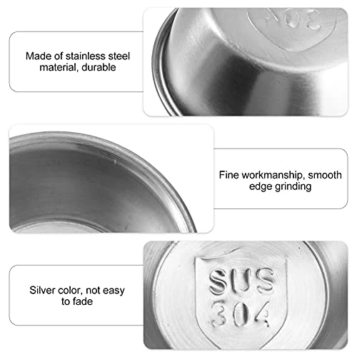 10pcs Stainless Steel Condiment Sauce Cups Metal Ramekin Seasoning Dip Bowl Mini Pudding Portion Cup Appetizer Plate Side Dish For Home Salad Dressing Ketchup 5 10pcs Stainless Steel Condiment Sauce Cups Metal Ramekin Seasoning Dip Bowl Mini Pudding Portion Cup Appetizer Plate Side Dish For Home Salad Dressing Ketchup - Image 3