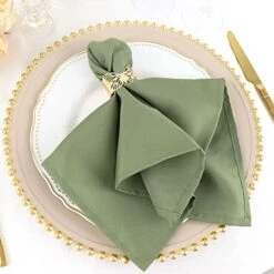 Pack Of 5 Eucalyptus Sage Green Premium 17" X 17" Washable Polyester Napkins Great For Wedding Party Restaurant Dinner Parties 21 Pack Of 5 Eucalyptus Sage Green Premium 17" X 17" Washable Polyester Napkins Great For Wedding Party Restaurant Dinner Parties -Wilton Shop 41jGQPKbA0L