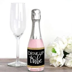 Bride Tribe - Mini Wine And Champagne Bottle Label Stickers - Bridal Shower Or Bachelorette Party Favor Gift For Women And Men - Set Of 16 -Wilton Shop 41jLWMKqyOL