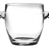-Glass- Large Ice Bucket- Wine Cooler - 9"H - Glass - With 2 Handles - Clear - Made In Europe