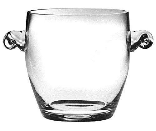 -Glass- Large Ice Bucket- Wine Cooler - 9"H - Glass - With 2 Handles - Clear - Made In Europe 3 -Glass- Large Ice Bucket- Wine Cooler - 9"H - Glass - With 2 Handles - Clear - Made In Europe