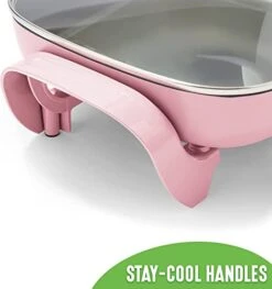 12-inch Nonstick Square Electric Skillet - With Glass Lid, Dishwasher Safe, Pink 11 12-inch Nonstick Square Electric Skillet - With Glass Lid, Dishwasher Safe, Pink -Wilton Shop 41jdSsgq7kL