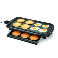 Bella Electric Griddle With Warming Tray - Smokeless Indoor Grill, Nonstick Surface, Adjustable Temperature & Cool-touch Handles, 10" X 18", Copper/Black