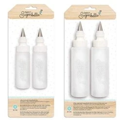 Cookie Icing Bottles - 4 Ounce & 8 Ounce Squeeze Bottles With Couplers And Stainless Steel Tips