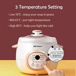 Electric Stew Pot, Ceramic Soup Porridge Cooker, Slow Cookers With Lid, 1L, White -Wilton Shop 41jxoGJn8KL