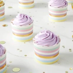 50 Pack Striped Paper Baking Cups, Rainbow Pastel Cupcake Liners For Muffins, Cupcakes, And Desserts For Birthday Parties, Spring Celebrations, And Baby Showers (2.2 In) -Wilton Shop 41k3jjaAjNL
