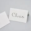 50 Pcs White Blank Place Cards - Textured Table Tent Cards Seating Place Cards For Weddings Banquets Dinner Parties 2.5" X 3.75"