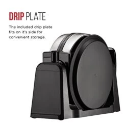 Rotating Belgian Waffle Maker, 180° Flip Iron W/ Non-Stick Plates, Adjustable Timer, Locking Lid, & Drip Plate, Space Saving Storage, Mess-Free Breakfast, Stainless Steel/Black -Wilton Shop 41kFybaQ74L