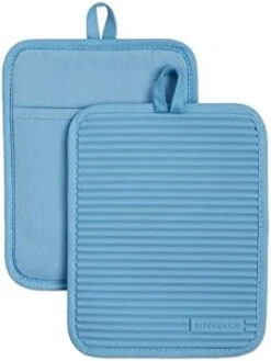 KitchenAid Ribbed Soft Silicone Water Resistant Pot Holder Set, Milkshake , 2 Piece Set, 7"x9" -Wilton Shop 41kVkCdWvNL. AC