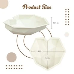 Heart Chocolate Mold, 7.8" Big Breakable Diamond Heart Silicone Cake Mould, Love Shape Maker Baking Tool For Chocolate Mousse Dessert Candy, Good Gifts For Birthday, Valentines Day, Oven Safe 17 Heart Chocolate Mold, 7.8" Big Breakable Diamond Heart Silicone Cake Mould, Love Shape Maker Baking Tool For Chocolate Mousse Dessert Candy, Good Gifts For Birthday, Valentines Day, Oven Safe -Wilton Shop 41kaa8g5qYS