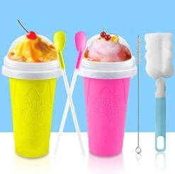 2PC Slushie Maker Cup,DIY Frozen Magic Slushy Cup,Double Layers Silica Smoothie Pinch Ice Cup,Quick Cooling Cup Homemade Milk Shake Ice Cream Maker (Blue+Green) 15 2PC Slushie Maker Cup,DIY Frozen Magic Slushy Cup,Double Layers Silica Smoothie Pinch Ice Cup,Quick Cooling Cup Homemade Milk Shake Ice Cream Maker (Blue+Green) -Wilton Shop 41kg9eiepbL. AC