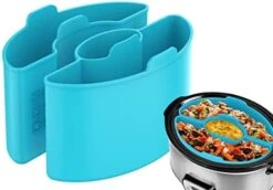 Silicone Slow Cooker Divider Liners - Reusable 3-in-1 Liners, Silicone Divider Insert Fit For Hamilton Beach CrockPot 3, 4 Quart Oval Slow Cooker, BPA Free, Leakproof, Dishwasher Safe, Easy Cleanup -Wilton Shop 41kgAw2miBL. AC