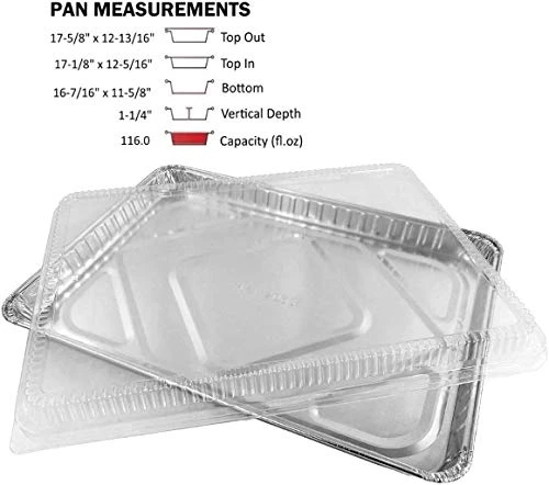 1/2 Size Sheet Cake Aluminum Foil Pan W/Clear Low Dome Lid (Pack Of 10 Sets) 17.1 L X 12.3 W X 1.25 D 4 1/2 Size Sheet Cake Aluminum Foil Pan W/Clear Low Dome Lid (Pack Of 10 Sets) 17.1 L X 12.3 W X 1.25 D - Image 2