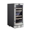 15" Cooler Refrigerator 29 Bottles Mini Dual Zone Built In Or Freestanding Compressor Wine Fridge Chiller In Stainless Steel, 15 Inch -Wilton Shop 41kx84kAL0L