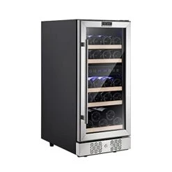 15" Cooler Refrigerator 29 Bottles Mini Dual Zone Built In Or Freestanding Compressor Wine Fridge Chiller In Stainless Steel, 15 Inch