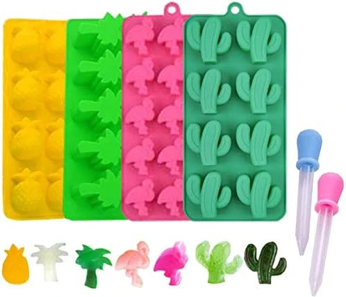 Candy Molds Ice Cube Trays Chocolate Molds, Silicone Molds Including Cactus, Flamingo, Coconut Tree & Pineapple For Making Ice, Jelly, Chocolate, Soap, Pack Of 4 With 2 Droppers. (Multicolor) 13 Candy Molds Ice Cube Trays Chocolate Molds, Silicone Molds Including Cactus, Flamingo, Coconut Tree & Pineapple For Making Ice, Jelly, Chocolate, Soap, Pack Of 4 With 2 Droppers. (Multicolor) - Image 11