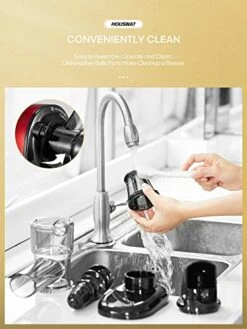 Juicer Machines Vegetable And Fruit, HOUSNAT Slow Masticating Juicer With 2-Speed Modes Easy To Clean, Cold Press Juicer Extractor With Quiet Motor, Reverse Function, Recipes (Passion Red) -Wilton Shop 41lBgmVK9WL