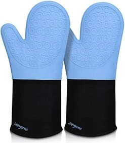 Extra Long Silicone Oven Mitts, Sungwoo Durable Heat Resistant Oven Gloves With Quilted Liner Non-Slip Textured Grip Perfect For BBQ, Baking, Cooking And Grilling - 1 Pair 14.6 Inch Black -Wilton Shop 41lCmSxqSUS. AC