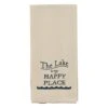 Am The Lake Is My Happy Place 19 X 28 Inch Embroidered Cotton Waffle Dish Towel -Wilton Shop 41lK5muFRTL