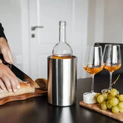 Wine Bottle Chiller, Wine Chiller Bucket With Ice Pack For 750ml White Wine Bottle Or Champagne, Stainless Steel Wine Cooler Bucket, Champagne Bucket Perfect Wine Accessories For Wine Lovers -Wilton Shop 41lOWLIS0dL