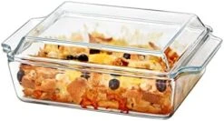 Mini-1 QT Rectangular Glass Casserole Dish With Glass Lid, (Single Serving) Glass Bakeware With Lid Glass Microwave Casserole Dish Lidded Small Casserole Dish -Wilton Shop 41lP2Uom1FL. AC