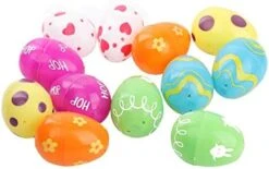 12pc Pattern Assorted Supply Prints Eggs Easter Plastic Fillable Hunt Party Pack Education Flashing Skipping Ball (as Shown, One Size) -Wilton Shop 41lPJuZ5rL. AC